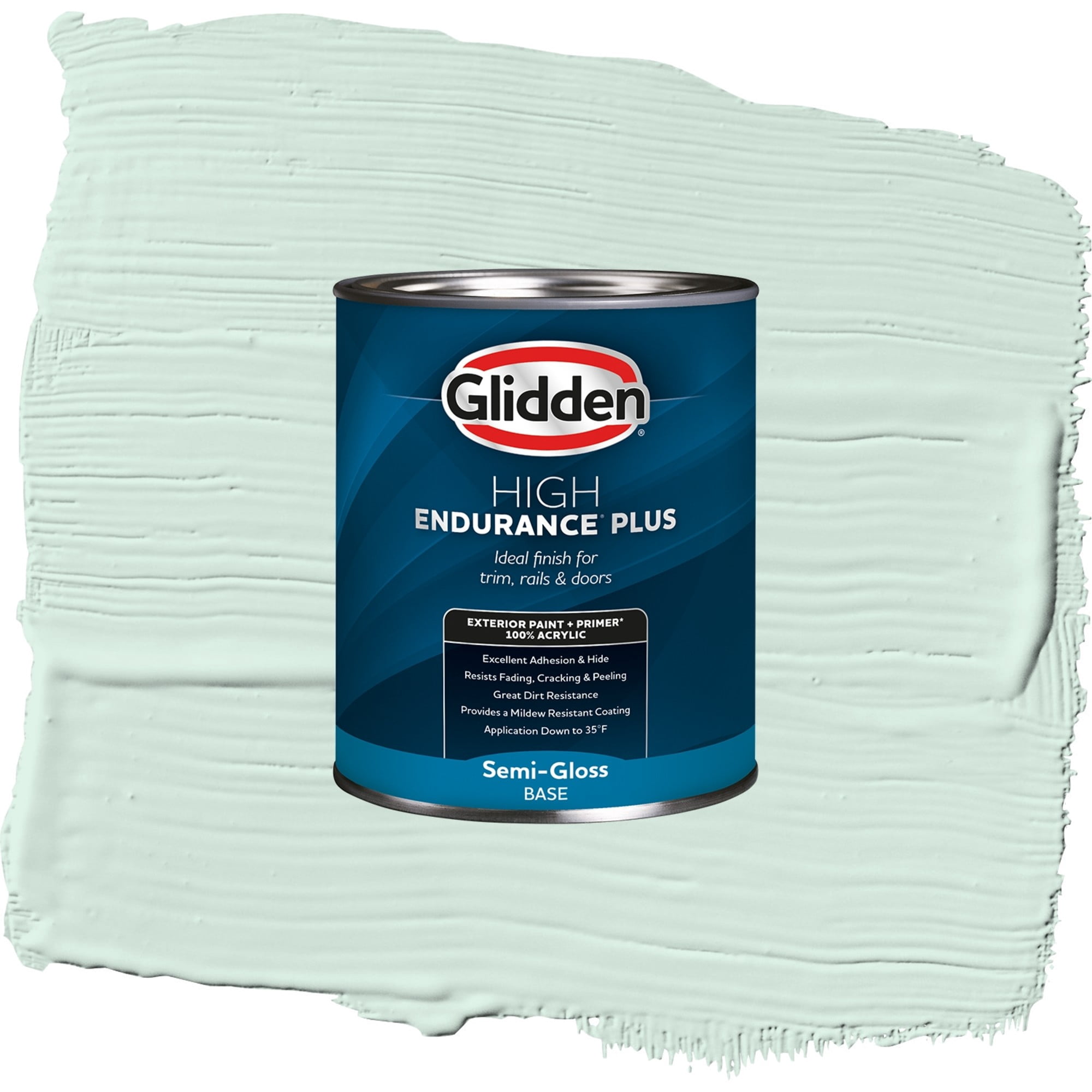 Glidden High Endurance Plus Summer Breeze Semi Gloss Exterior Paint and Primer, 1 Quart