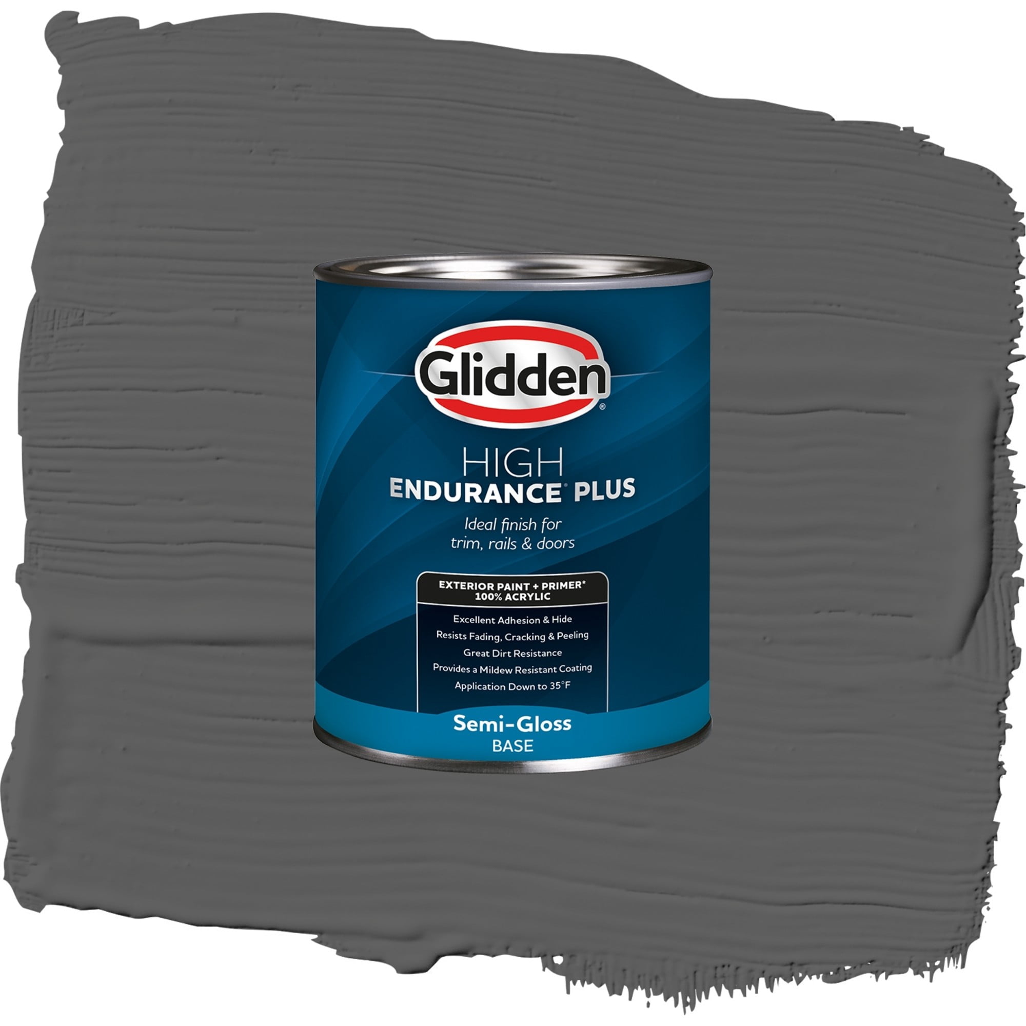 Glidden High Endurance Plus Summer Shadow Satin Exterior Paint and Primer, 1 Quart