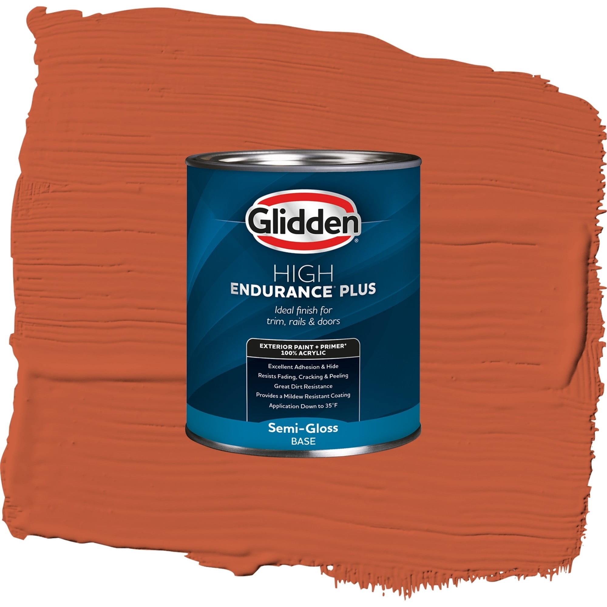 Glidden High Endurance Plus Tabasco Semi Gloss Exterior Paint and Primer, 1 Quart
