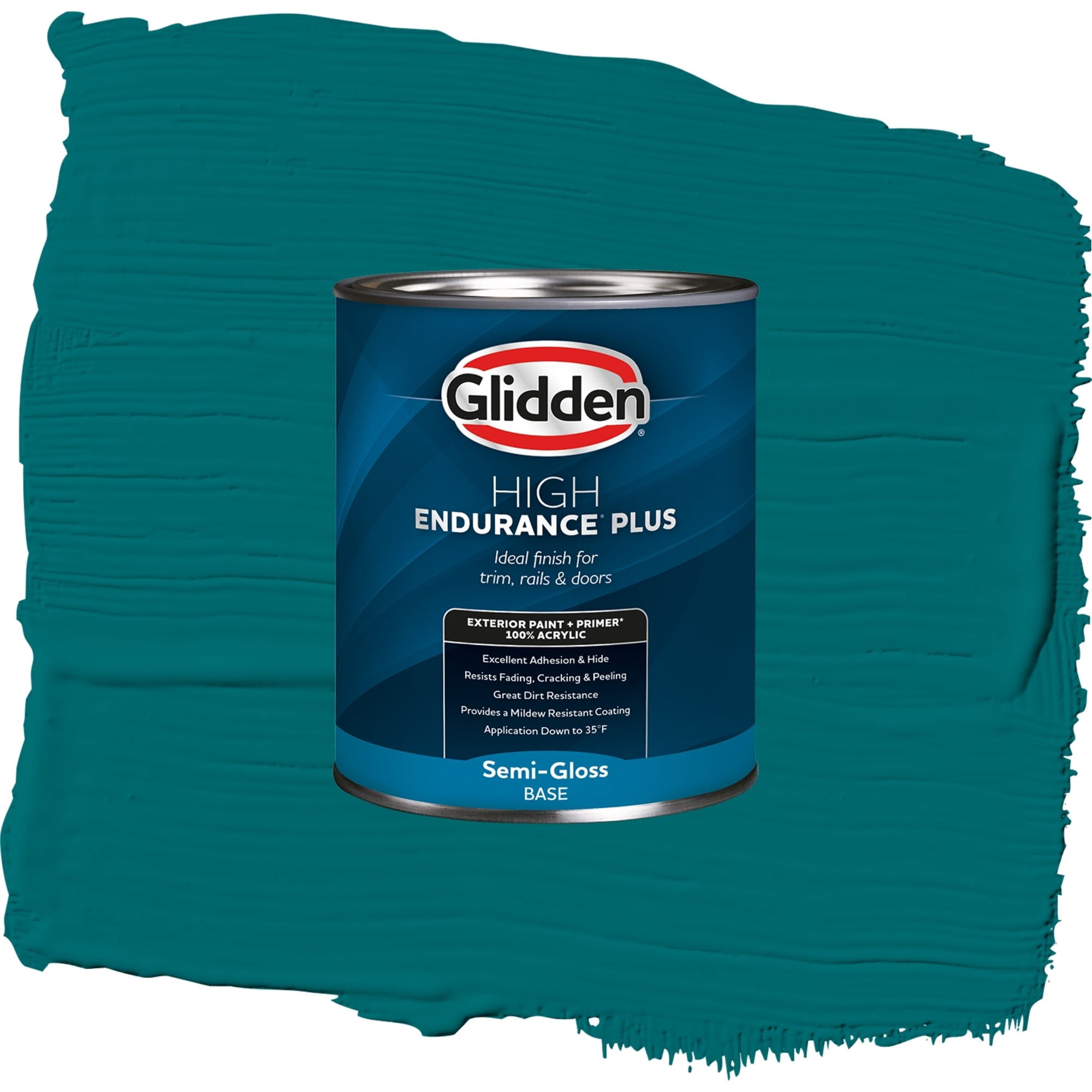Glidden High Endurance Plus Tahitian Treat Semi Gloss Exterior Paint and Primer, 1 Quart