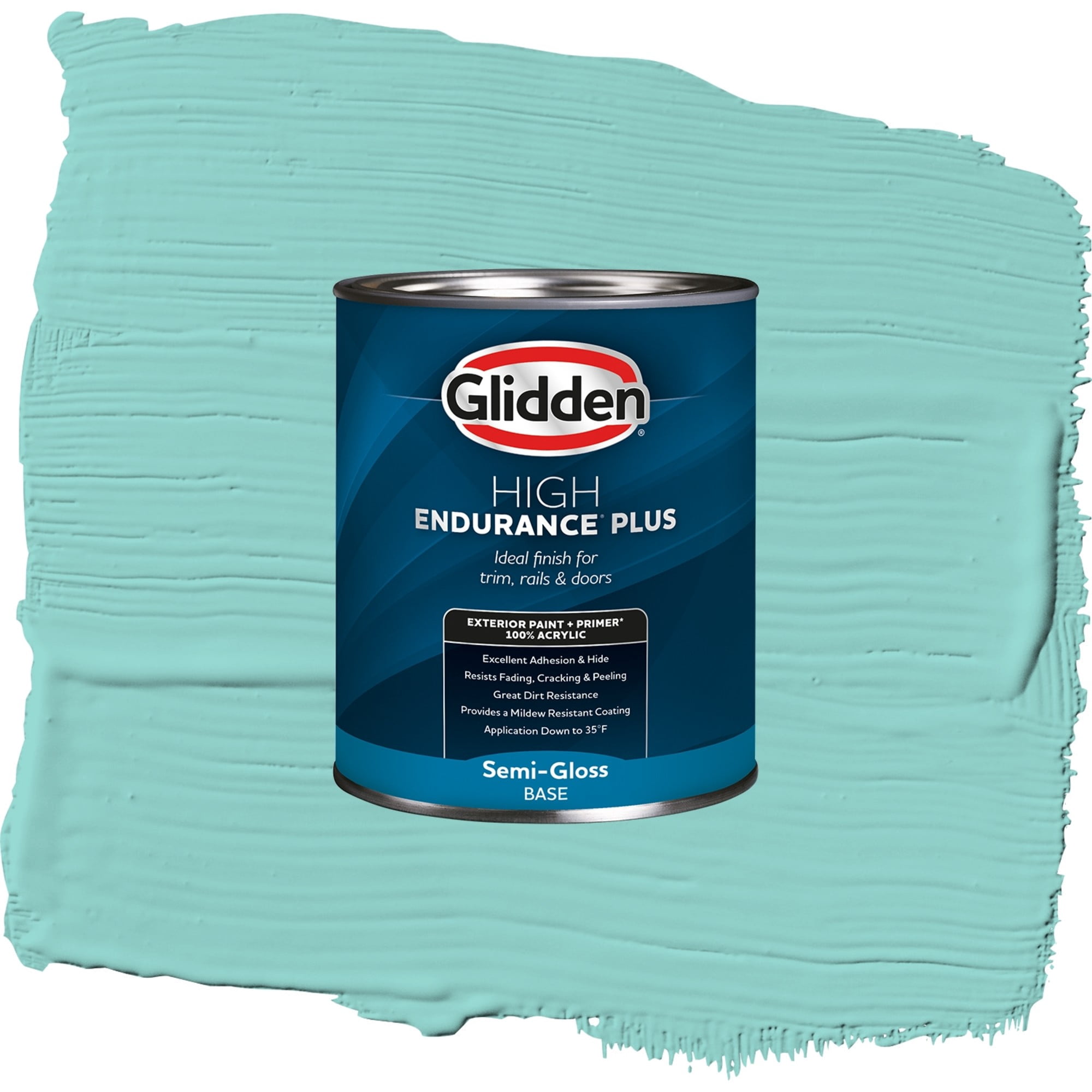 Glidden High Endurance Plus Tropical Holiday Semi Gloss Exterior Paint and Primer, 1 Quart
