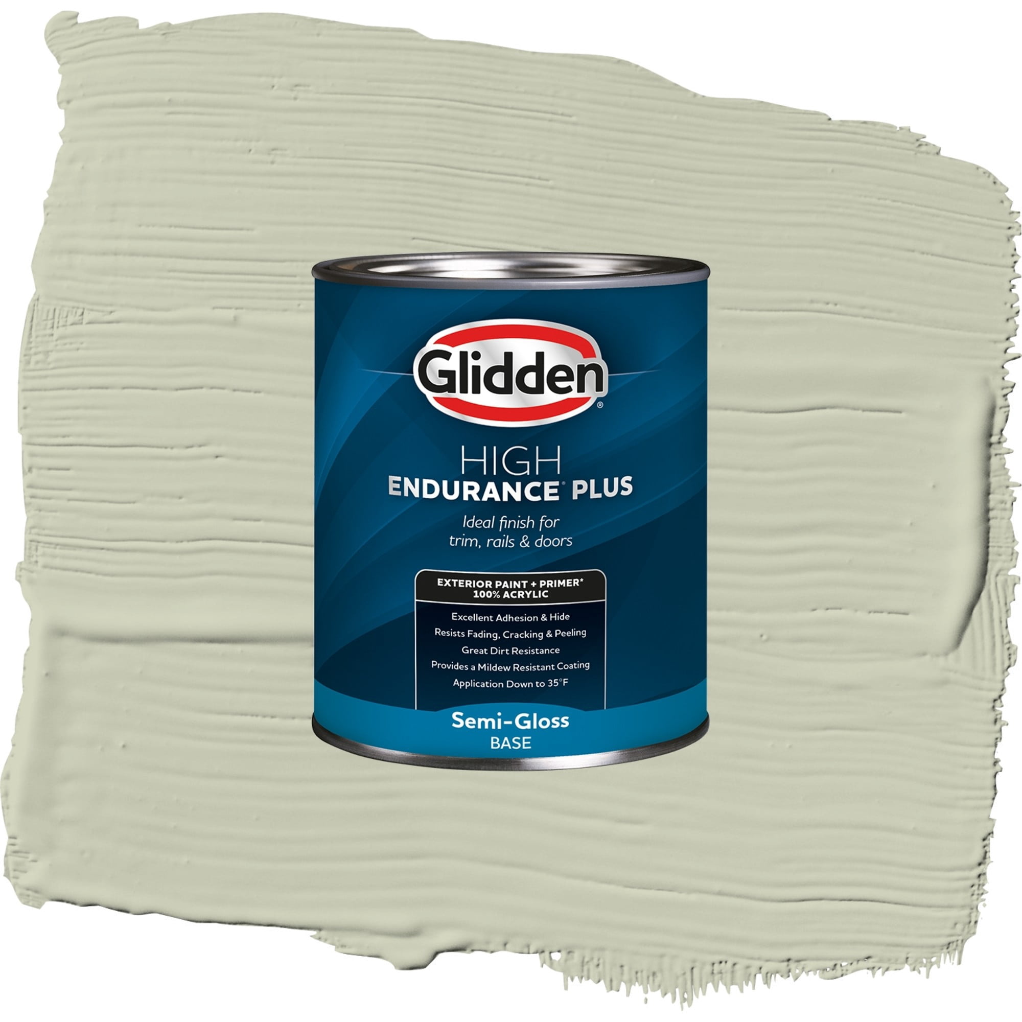 Glidden High Endurance Plus Whispering Pine Semi Gloss Exterior Paint and Primer, 1 Quart