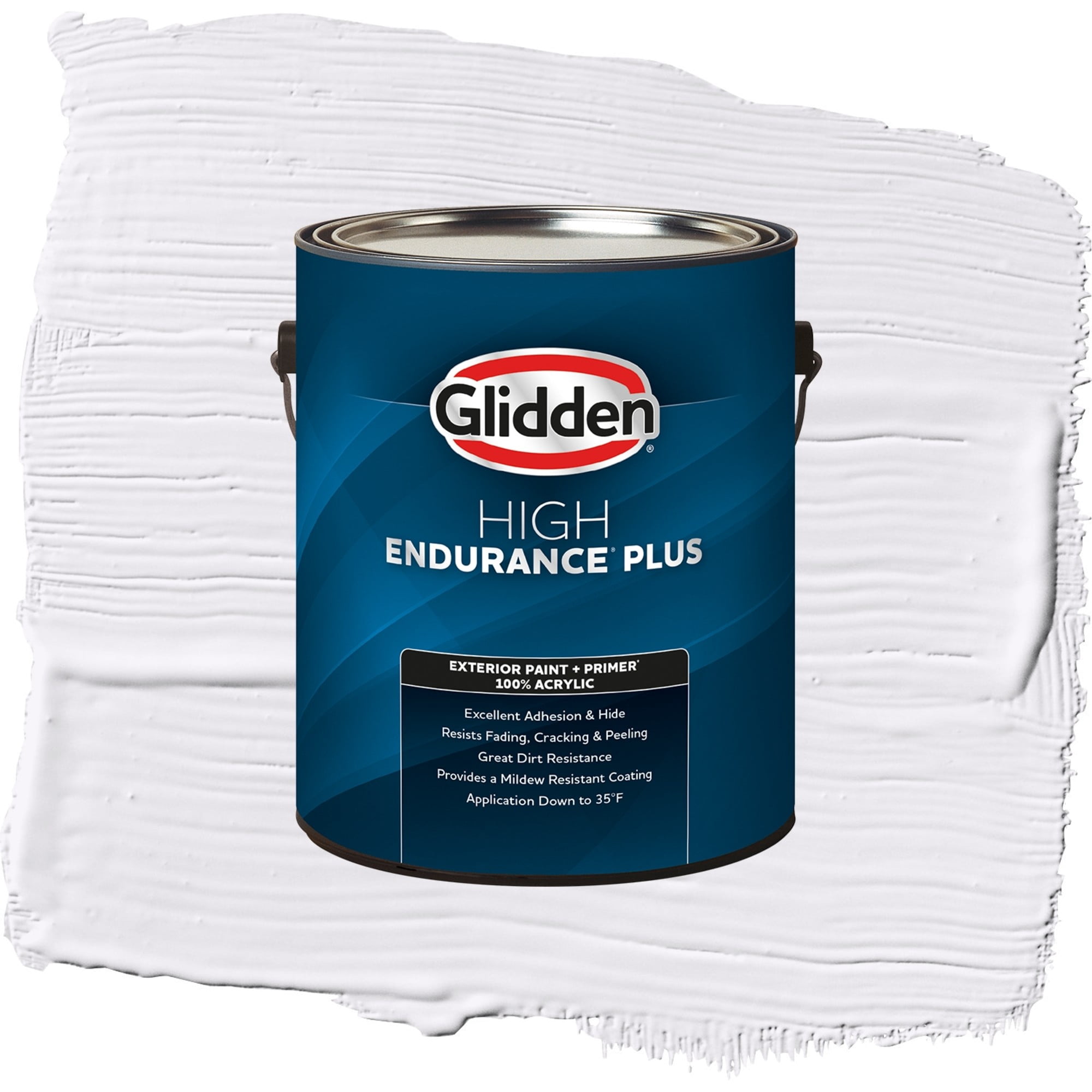 Glidden High Endurance Plus Winter Morn Flat Exterior Paint and Primer, 1 Gallon