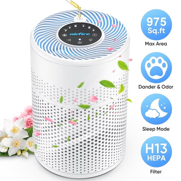 AIRFIRE Air Purifier for Home up to 975 Sq.ft, HEPA Air Purifiers for Allergies and Asthma Bedroom Pet Wildfire, AP201, 2026 New
