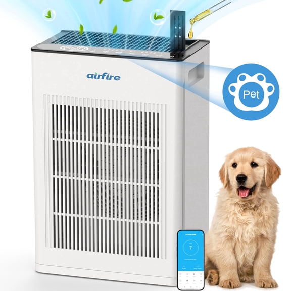 AIRFIRE Smart Air Purifiers for Home Large Room up to 1475 Sq.ft, HEPA 14 Washable Filter Air Purifier for Pets , PM 2.5 Display Air Cleaner for Bedroom, Pet Area, AP409