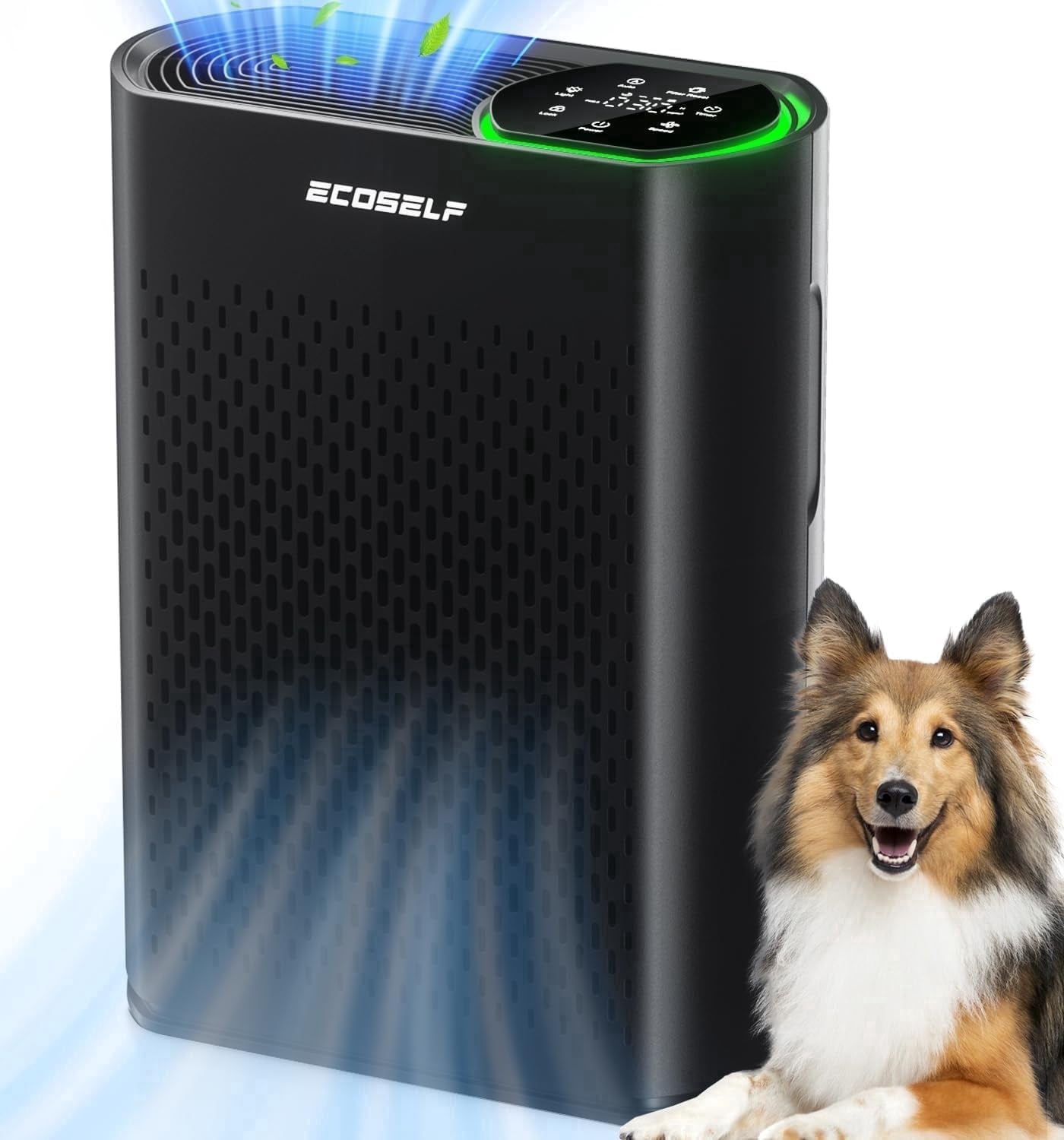 HEPA Air Purifiers for Home Large Room Cover 2400 Ft2,HEPA Air Cleaner with PM 2.5 Display Air Quality Sensors,Black