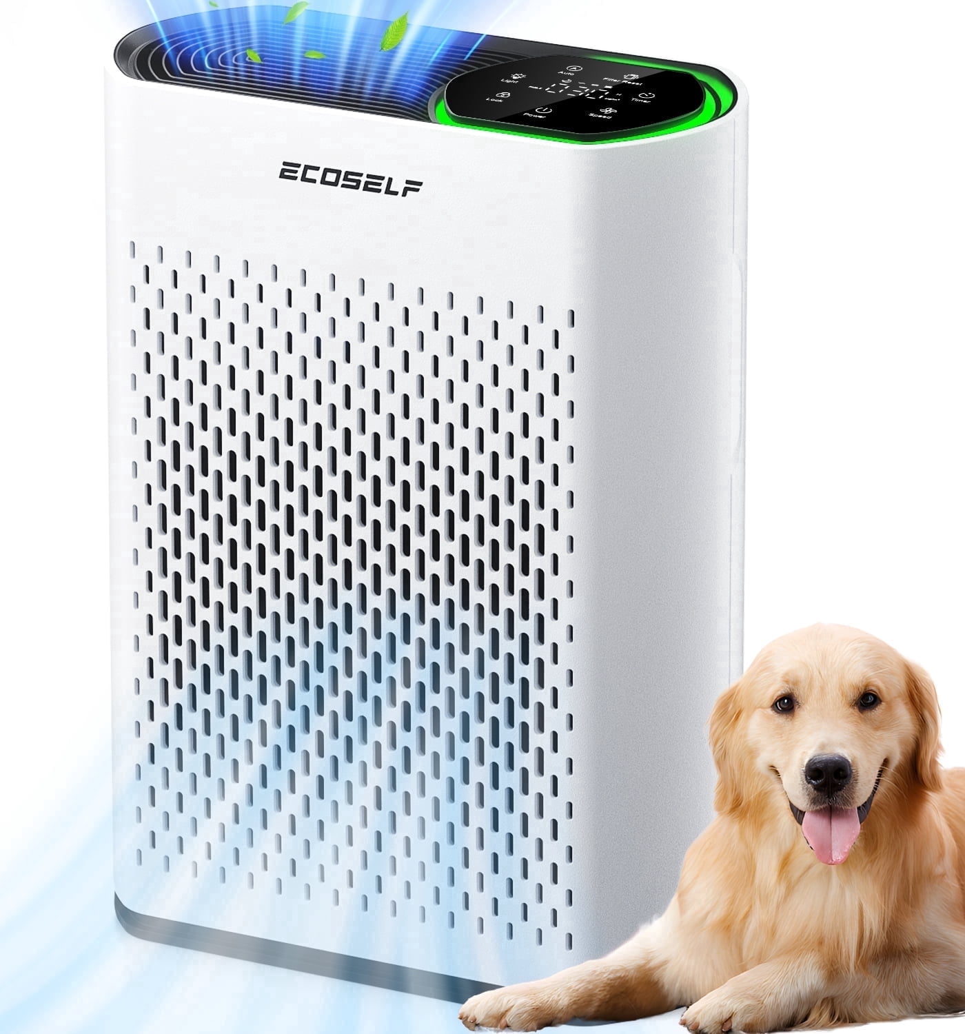 HEPA Air Purifiers for Home Large Room Cover 2400 Ft2,HEPA Air Cleaner with PM 2.5 Display Air Quality Sensors,White