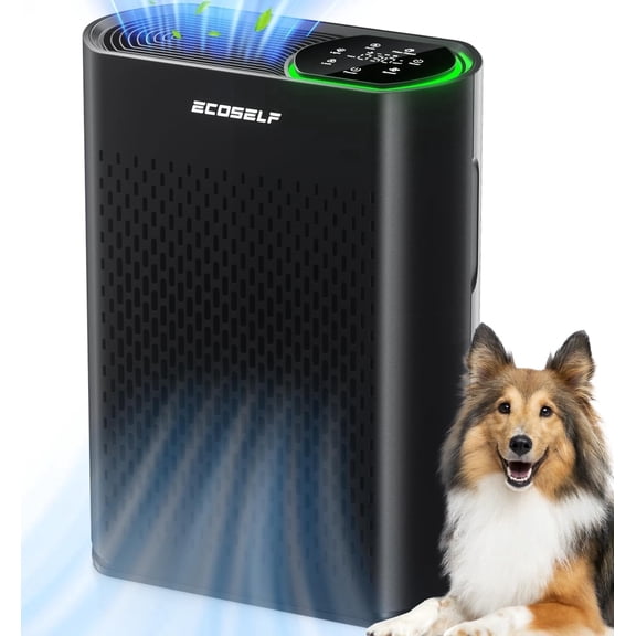 HEPA Air Purifiers for Home Large Room Cover 2400 Ft2,HEPA Air Cleaner with PM 2.5 Display Air Quality Sensors,Black