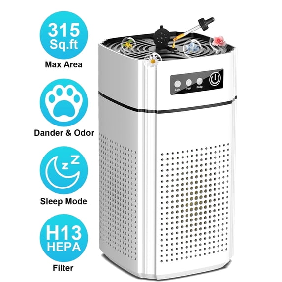 AIRFIRE Air Purifier, AP202 HEPA Air Purifiers for allergies & asthma, Wildfire, Pet Fur, Pollen, 1 PCS, White