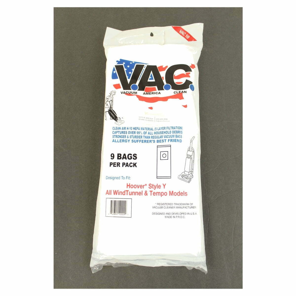HEPA Bags for Hoover Style Y Fits All Windtunnel Models