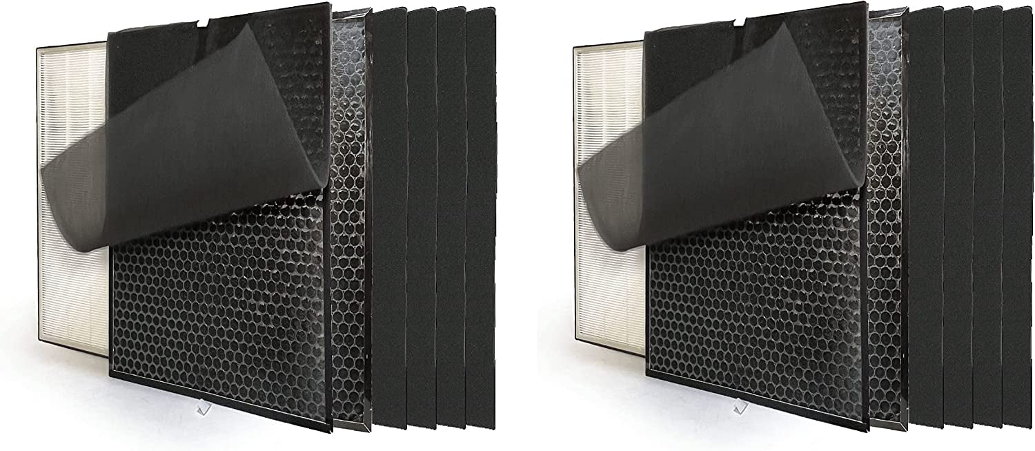 HEPA Filter Carbon Replacement Set For Air Dr. Air Purifier AD3000 AD3000M Includes (2) HEPA (4