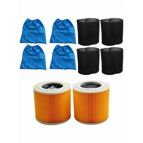 HEPA Filter And Textile Filter Bag Set For Karcher MV1 MV2 WD1 WD2 WD3 Series Vacuum Cleaners, Efficient Dust Filtration And Easy Installation For Improved Indoor Air Quality