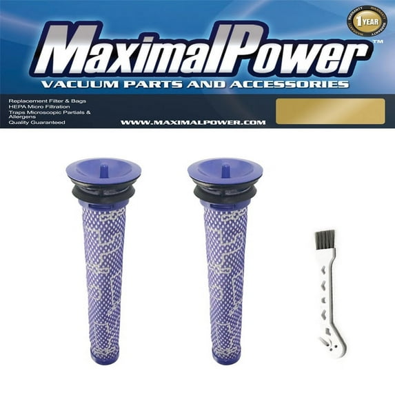 MaximalPower HEPA Filter Compatible for Dyson V7/V8 (2 pcs Pre-Filter # 96566101 & Small Brush)