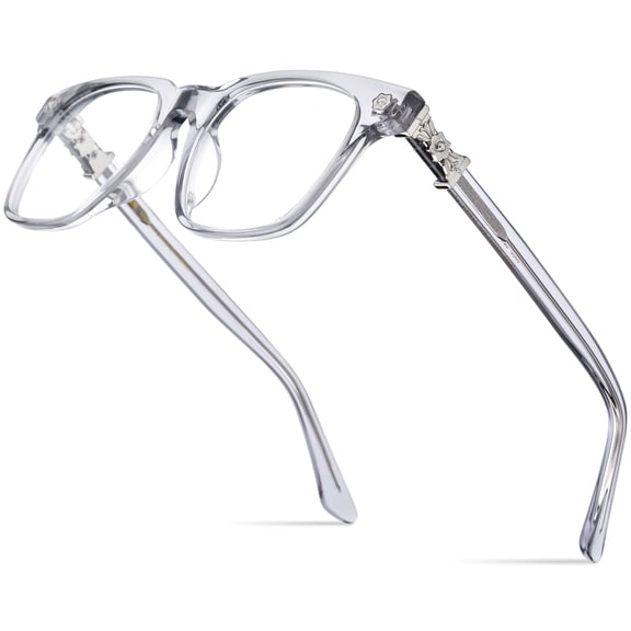 HEPIDEM Acetate Glasses Frame Men Square Eyeglasses Optical Spectacles ( 9395 Gray )