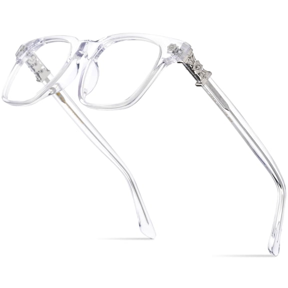 HEPIDEM Acetate Glasses Frame Men Square Eyeglasses Optical Spectacles ( 9395 Transparent )