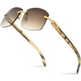 thumbnail image 1 of HEPIDEM Buffalo Horn Sunglasses Square Rimless Buffs Sun Glasses 705, 1 of 8