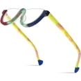 thumbnail image 1 of HEPIDEM Matte Multicolor Acetate Glasses Frame Women,Semi Rimless Half Round Optical Eyeglasses (9361 Red Blue C3), 1 of 8