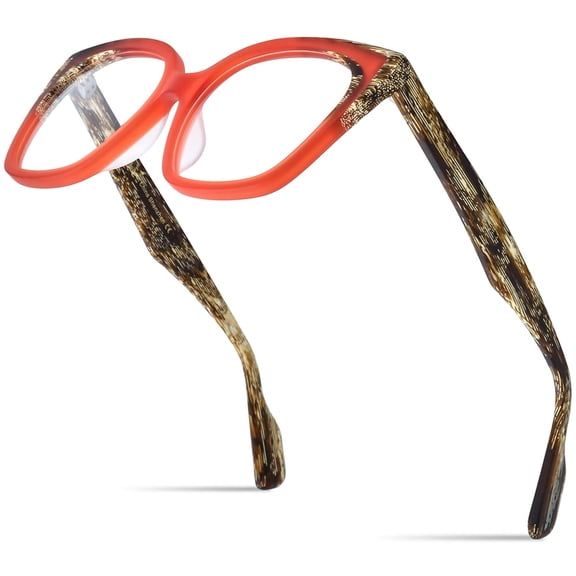 HEPIDEM Multicolor Acetate Glasses Frame Women Big Oversize Eyeglasses Spectacles Eyewear (9347 Matte Red)