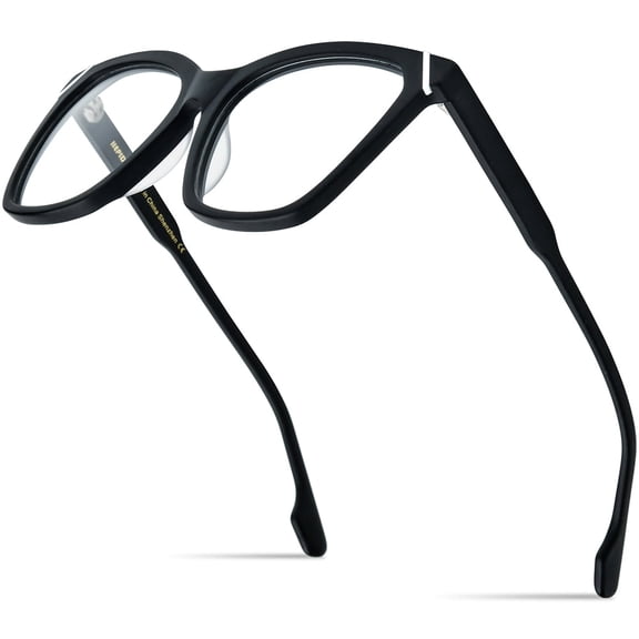 HEPIDEM Multicolor Acetate Glasses Frame Women,Oversize Square Optical Eyeglasses (9343 Matte Black C3)