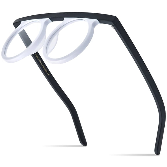 HEPIDEM Multicolor Acetate Glasses Frame Women,Round Vintage Retro Optical Eyeglasses (9339 Matte White)