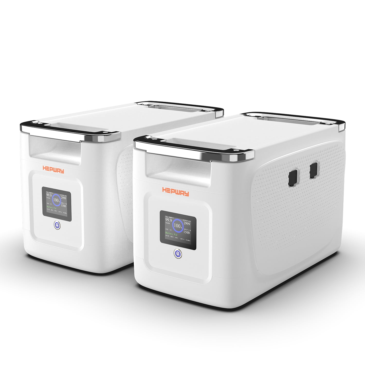 HEPWAY 2PCS Alpha 2000X Portable Power Station Smart Extra Battery, Slave Model Suitable for Alpha2000, 4096Wh LiFePO4 Battery Expandable to 32kWh, 2400W UPS Solar Generator for RV Trip Home Backup