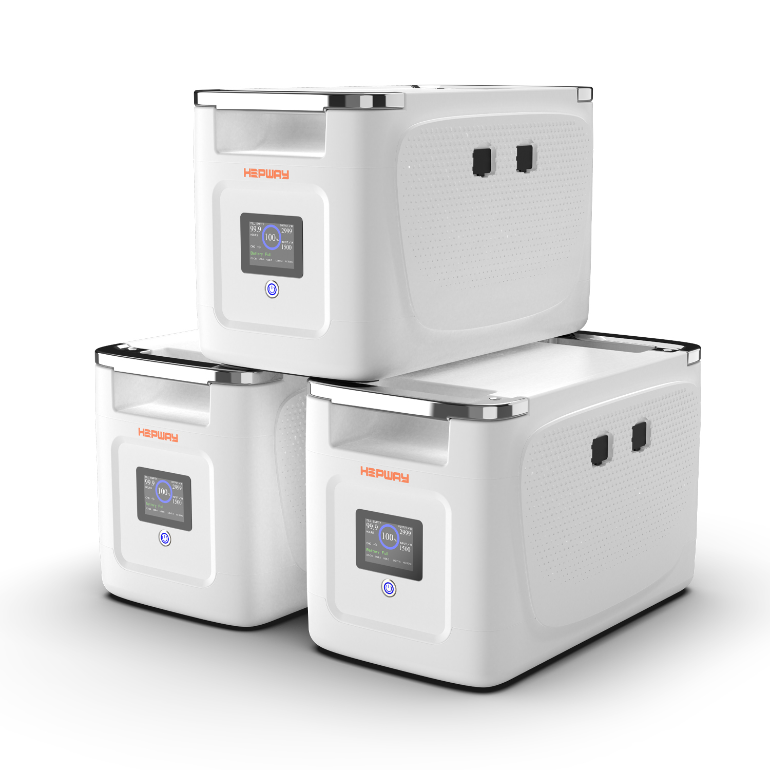 HEPWAY 3PCS Alpha 2000X Portable Power Station Smart Extra Battery, Slave Model Suitable for Alpha2000, 6144Wh LiFePO4 Battery Expandable to 32kWh, 2400W UPS Solar Generator for RV Trip Home Backup