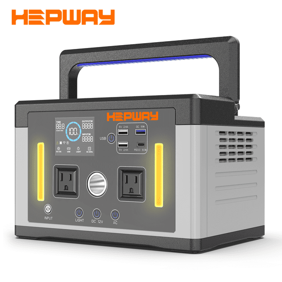 HEPWAY Euler P700 Portable Power Station 700W (Surge 1000W) 577Wh Solar Generator 120V AC Outlets, 3000+ Cycles Solar Power Bank for Home Backup Battery Emergencies, Camping & RVs, Blackout, CPAP