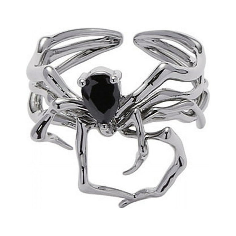 HEQU Cool Gothic Rings Set for Women Men Girls Vintage Silver