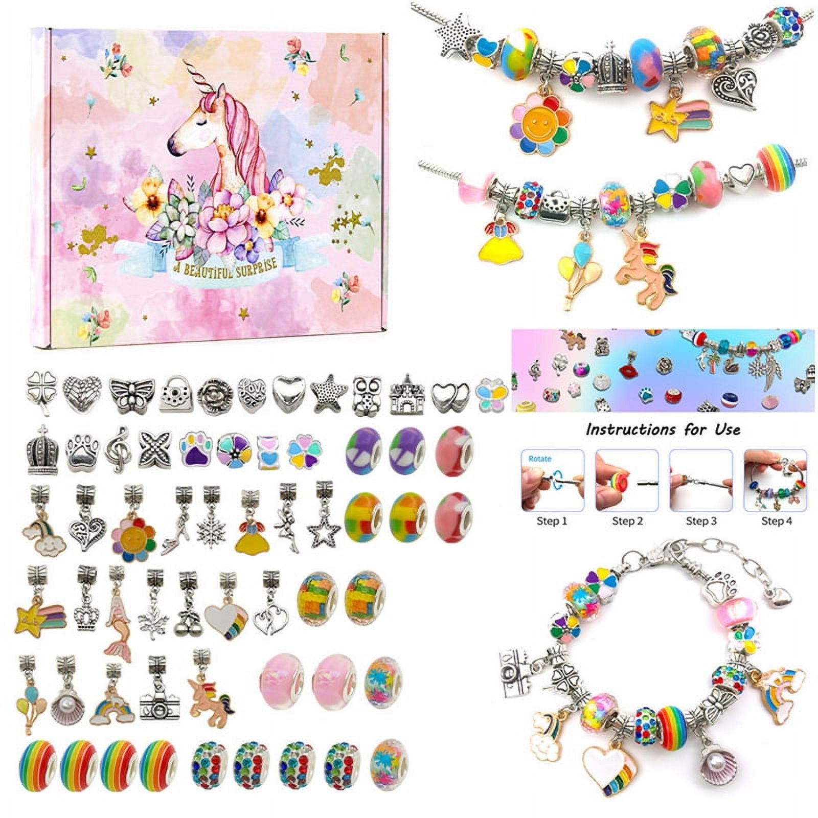 110 Pcs Charm Bracelets Making Kit for Girls, Thrilez Charm Beads Bracelet  Jewelry Kit with Bracelets, Beads, Jewelry Charms Gift Set for Adults Kids