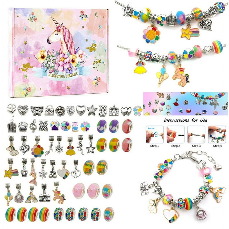 HEQU Crystal Bracelet Set - Bracelet Making Kit Colorful Crystal Beaded  Unicorn/Mermaid Jewelry Bracelet Set