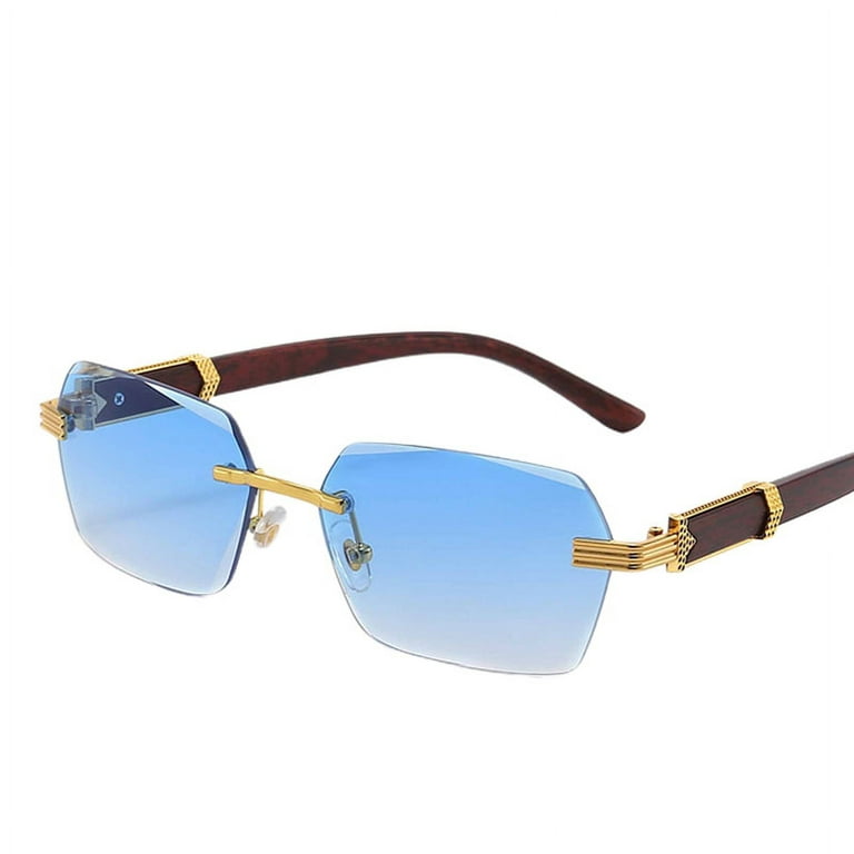HEQU Retro Rimless Sunglasses For Men Women Rectangle Ultra Small Frame  Sunglasses Clear Glasses