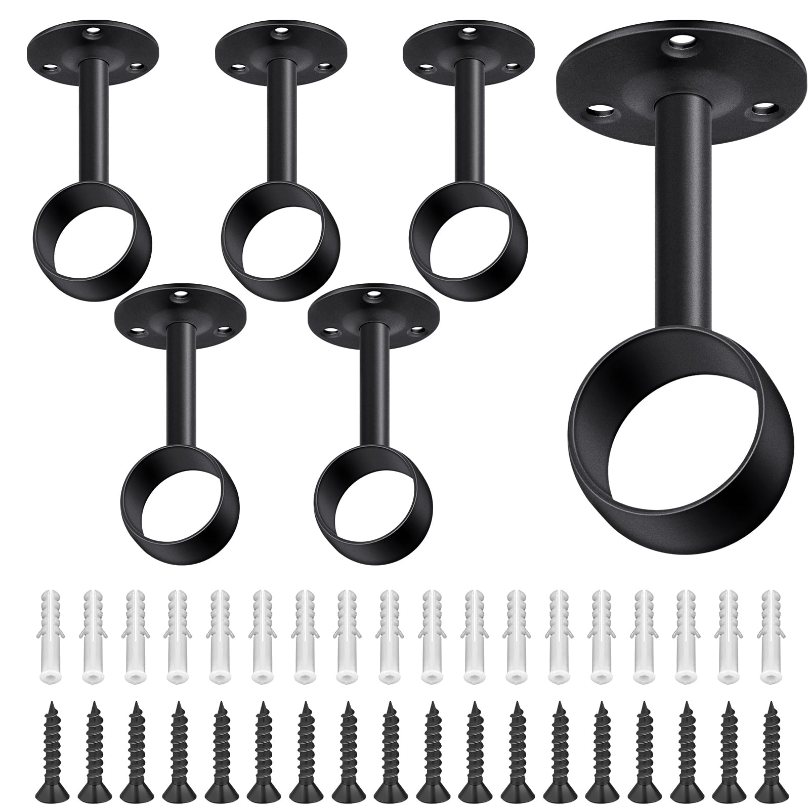 HEQUSIGNS 11/5 inch Ceiling Mount Curtain Rod Bracket, Stainless Steel