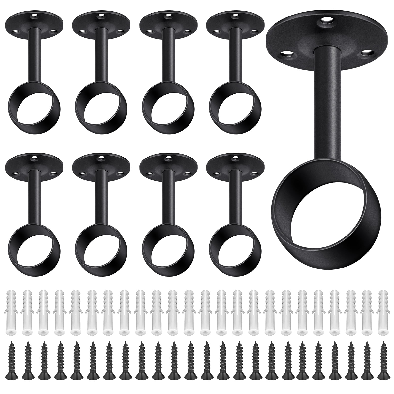 HEQUSIGNS 1-1/5 inch Ceiling Mount Curtain Rod Bracket, Stainless Steel ...
