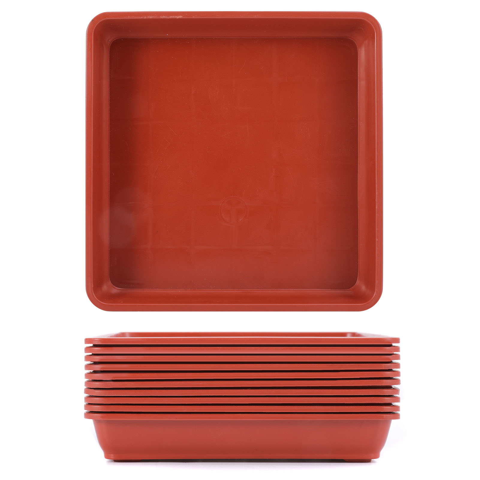 HEQUSIGNS 10 Pack Square Plant Saucer, 12 inch Plastic Plant Saucers, Durable Thicker Clear