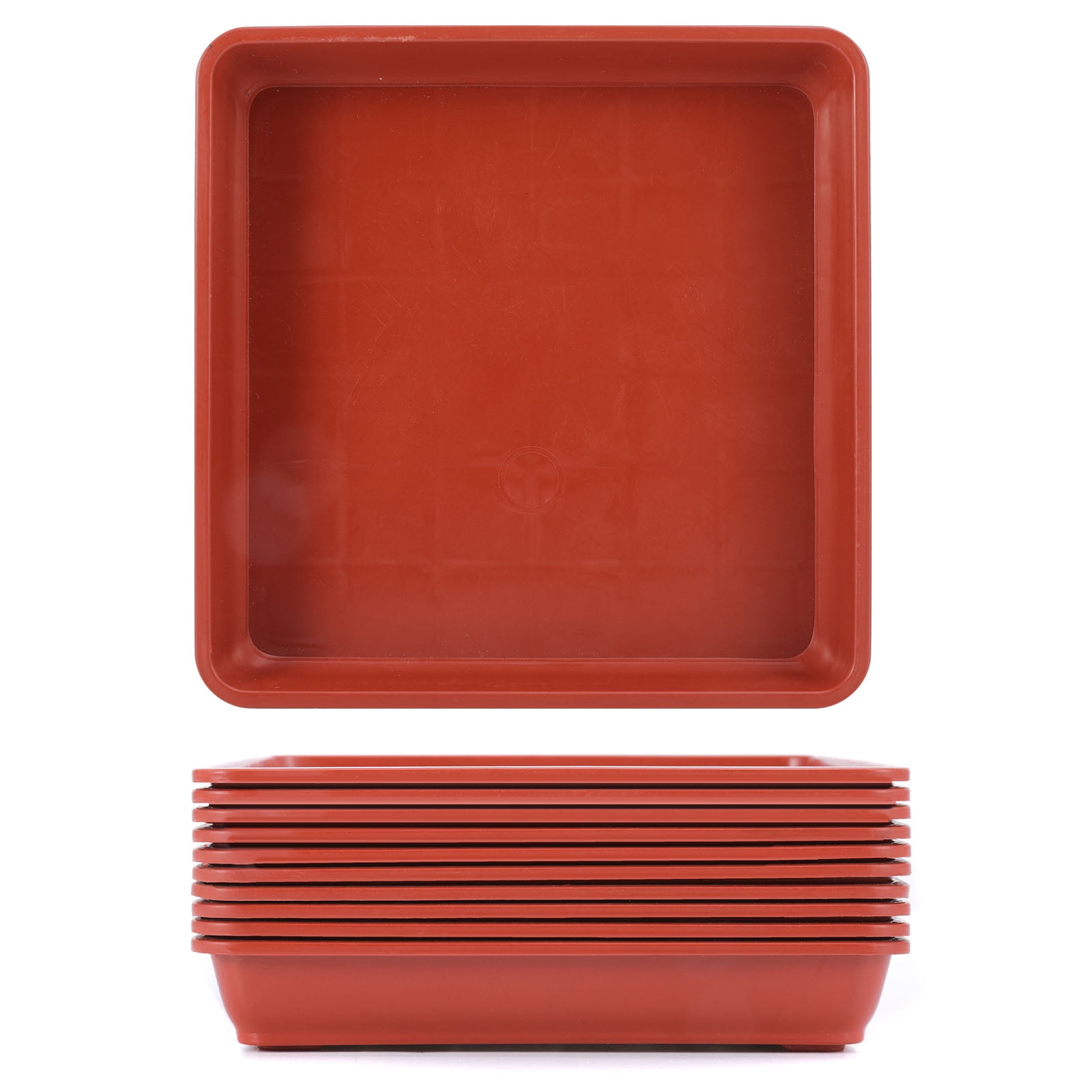 HEQUSIGNS 10 Pack Square Plant Saucer, 6 inch Plastic Plant Saucers