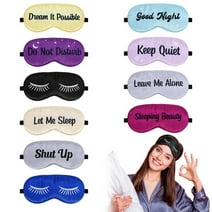 HEQUSIGNS 10Pcs Funny Sleep Mask, Adjustable Strap Blackout Eye Mask for Sleeping Night, Blindfold Sleeping Eye Cover Mask for Women Men Kids