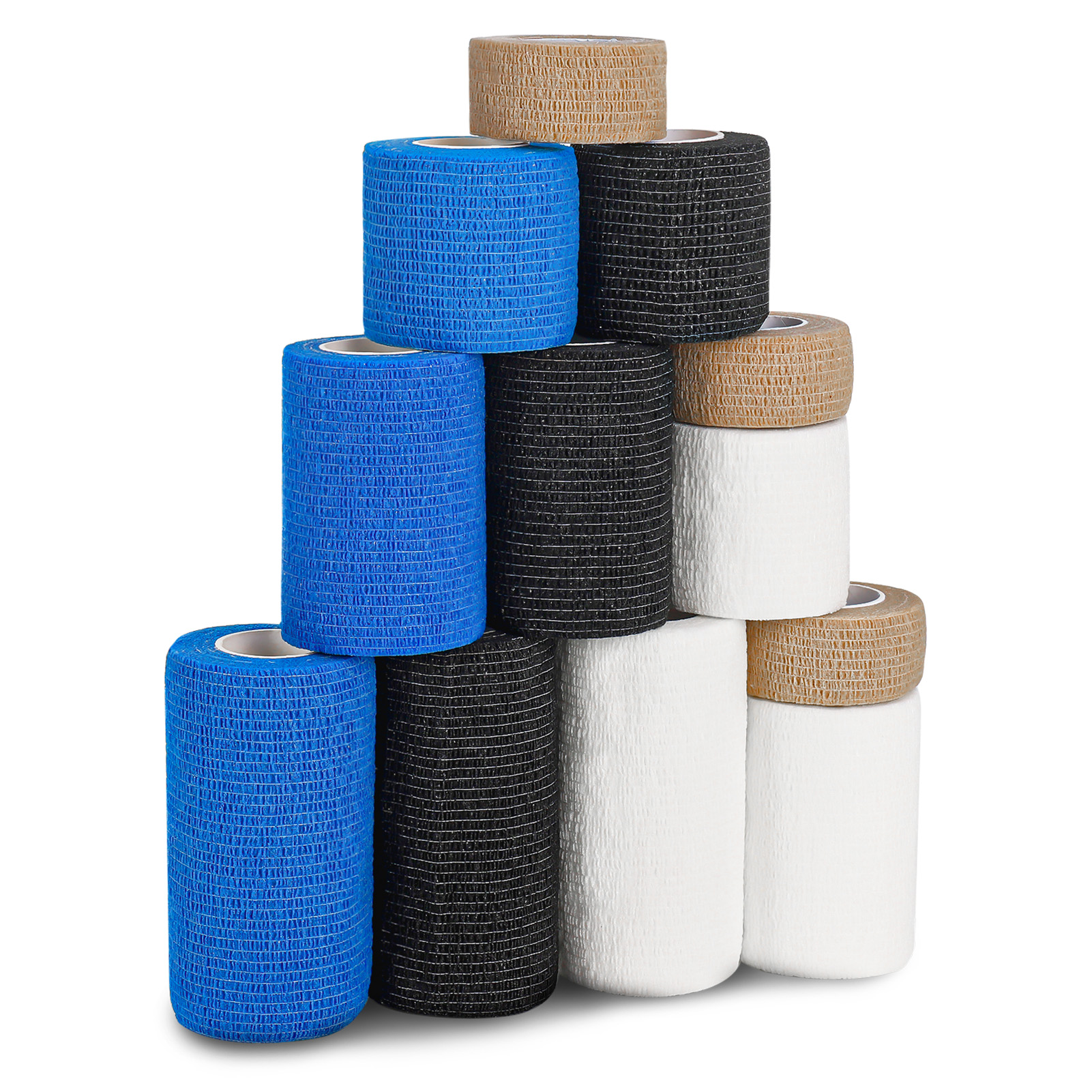 HEQUSIGNS 12 Rolls Self Sticking Bandage Wrap, Breathable Cohesive Wrap