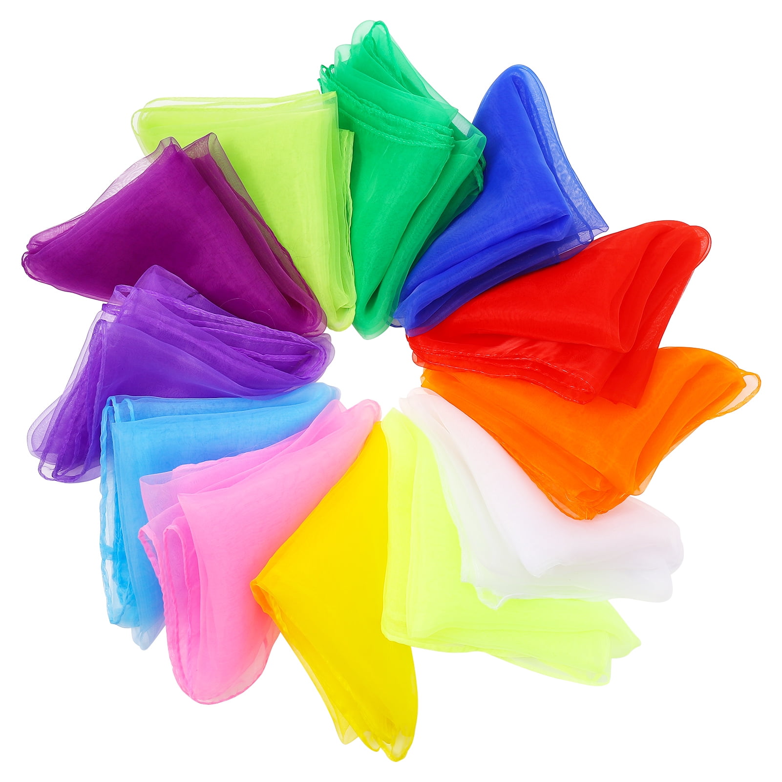  HEQU Square Dance Scarves, 16 Pcs Play Scarves, Juggling Scarf  Silk Scarves Performance Props Accessories, Music Movement Scarf for Kids(8  Colors,24 x 24)(16pcs) : Toys & Games