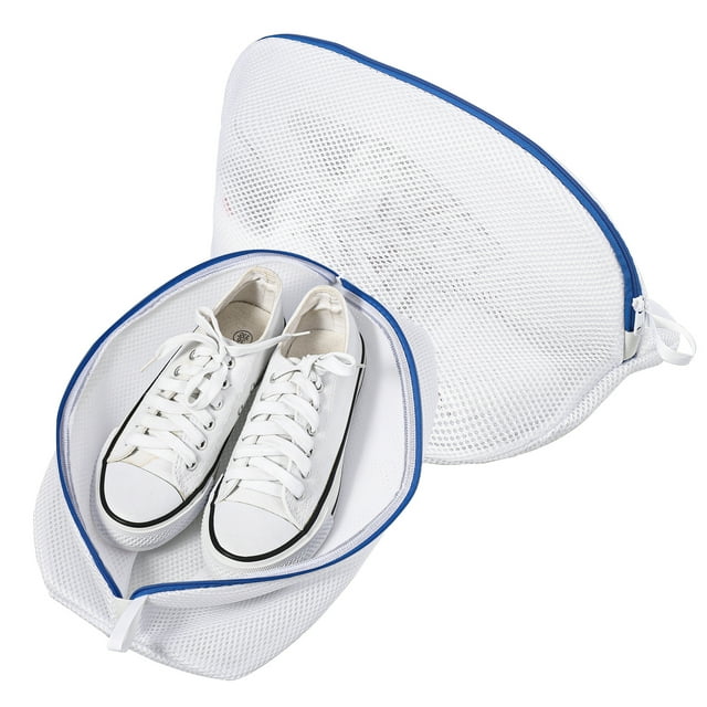 HEQUSIGNS 2 Pcs Shoe Wash Bag, Mesh Shoe Laundry Bags with Zip Closure
