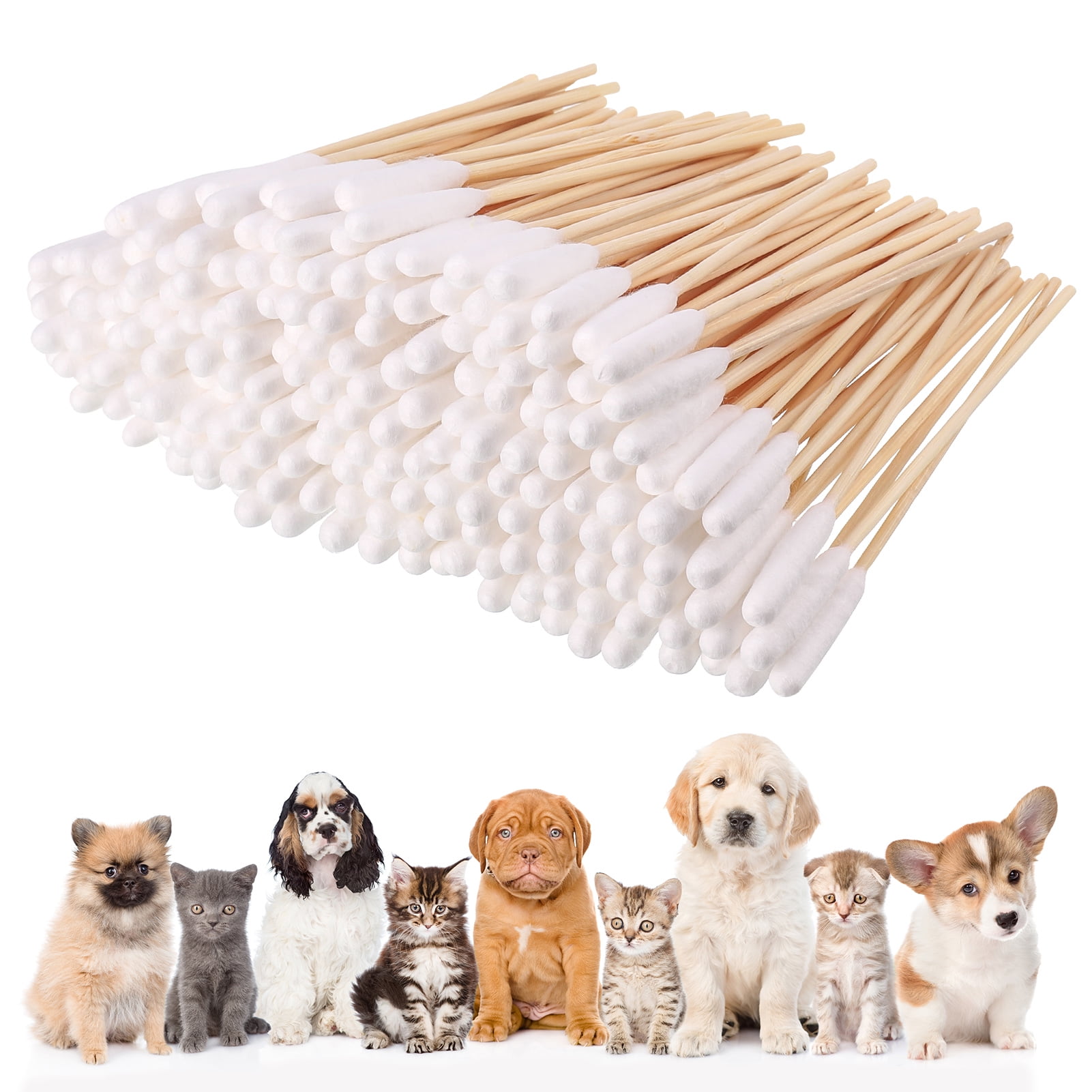 HEQUSIGNS 200Pcs Extra Larger Swabs, 6 inches Long Cotton Swab Sticks