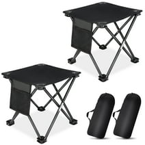 HEQUSIGNS 2PCS Folding Camping Stool, Portable Outdoor Camping Chair with Storage Bag, Lightweight 450 LB Bearing Capacity Chair for Adult Fishing Hiking Gardening