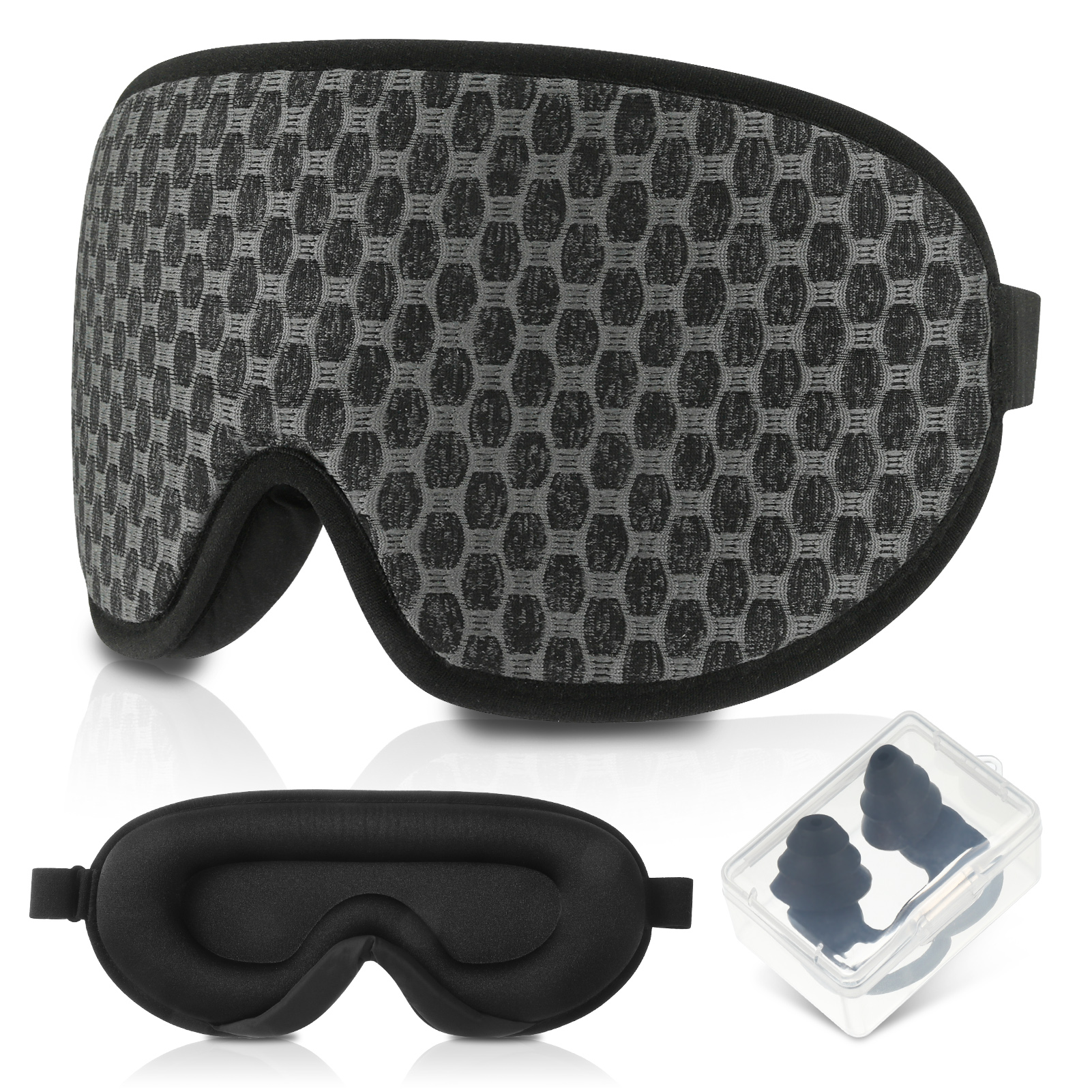 Deluxe Comfort Jet Rest Blink Safe 3D Protective Eye Sleep Mask Light