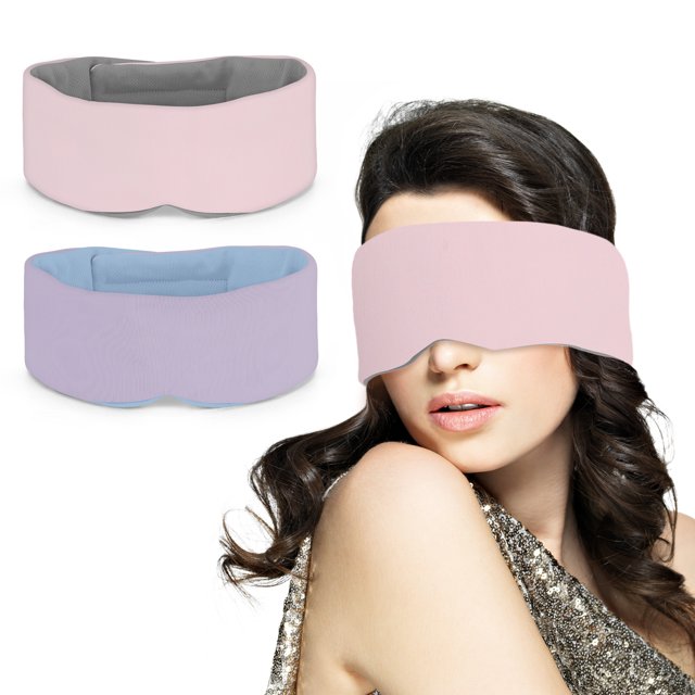 HEQUSIGNS 2Pcs Silk Sleep Mask for Side Sleeper, Eye Cover with