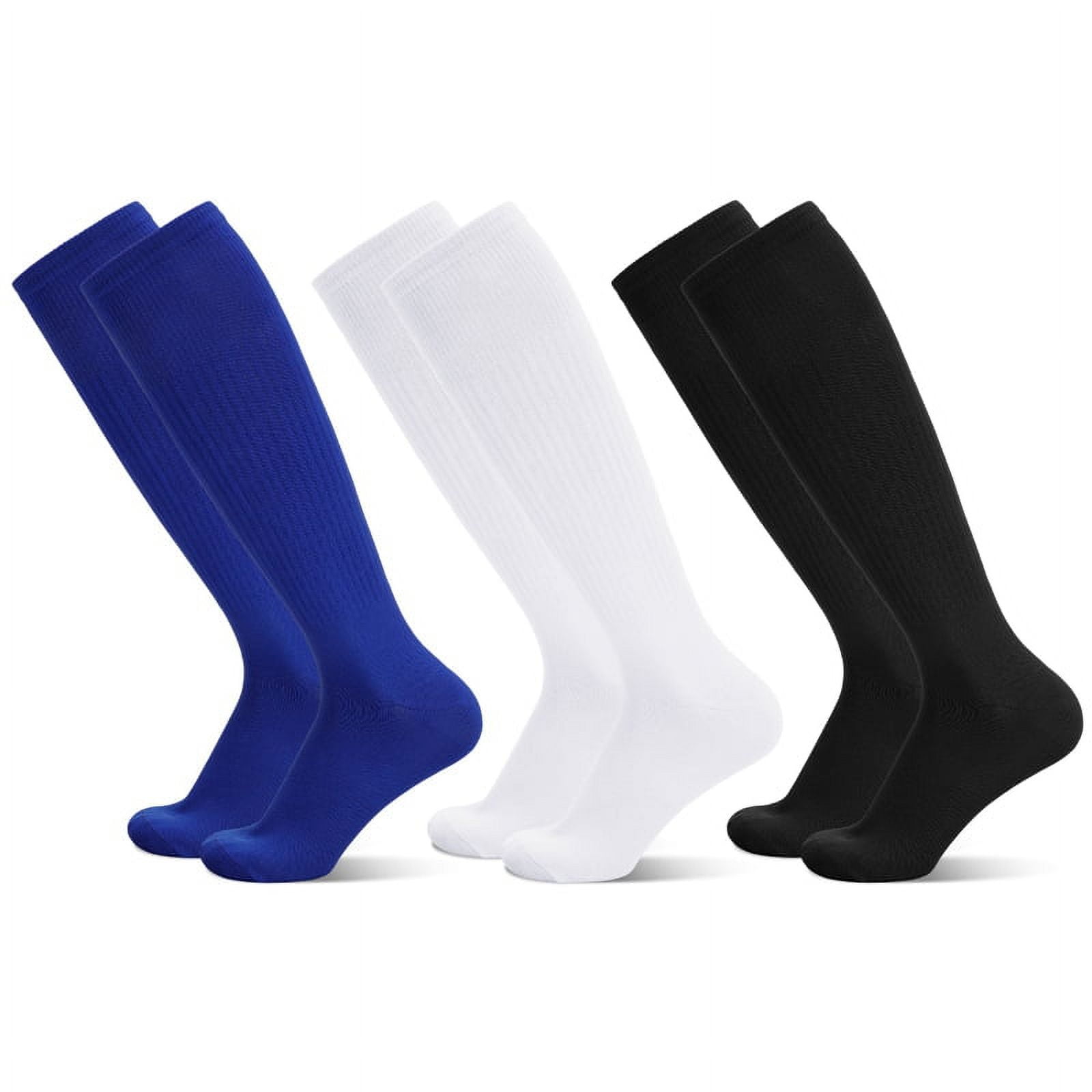 HEQUSIGNS 3 Pairs Kids Soccer Socks, Boys Girls Long Hockey Rugby Socks