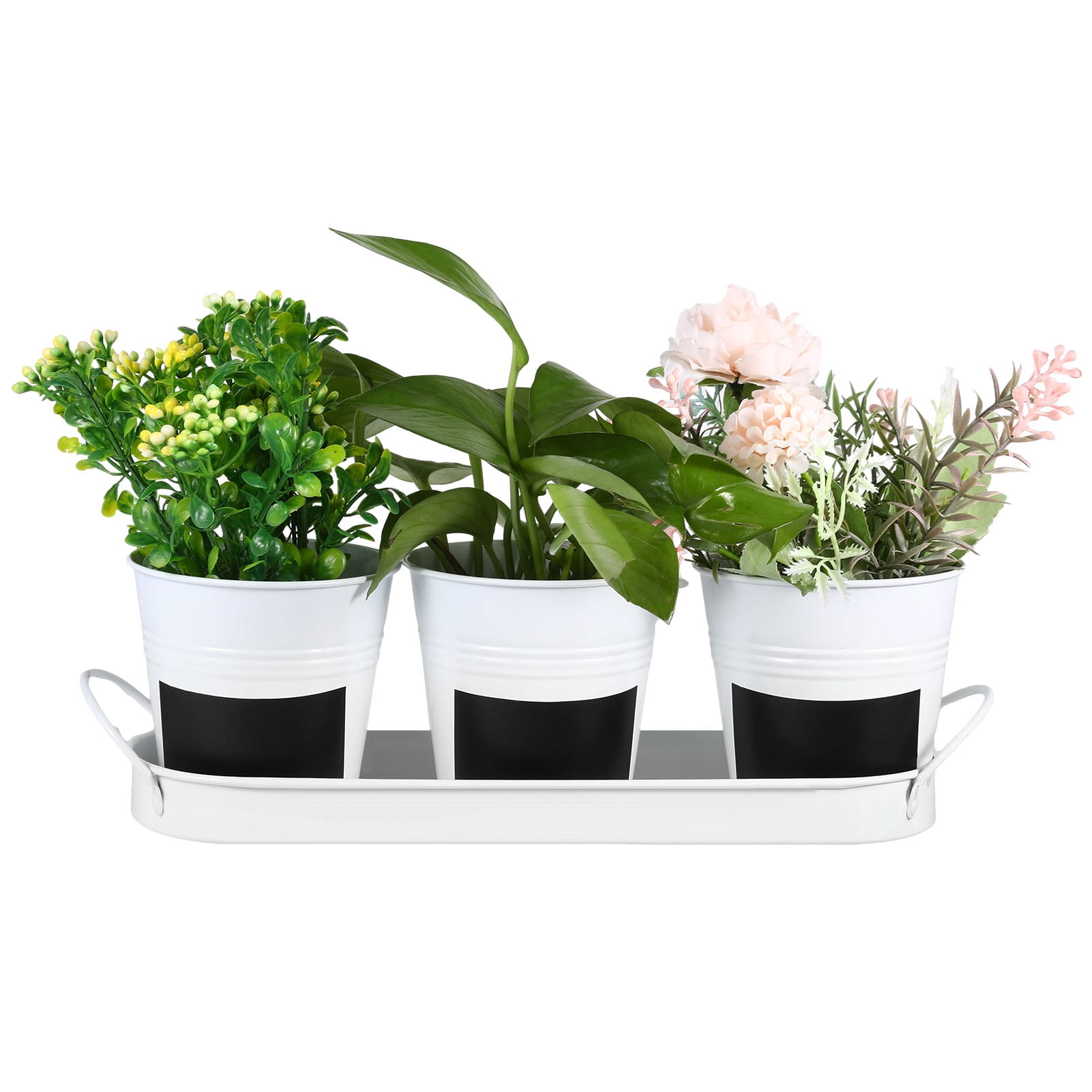 3 Pieces Metal Herb Potted Planter Tray Set Included 96 Piece