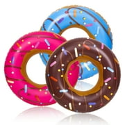 HEQUSIGNS 3Pcs Inflatable Pool Dount Floats for Kids, 31.5 inch Kids Big Beach Donut Swimming Ring Inner Tube for Outdoor Beach Pool Toy(Swim Ring)