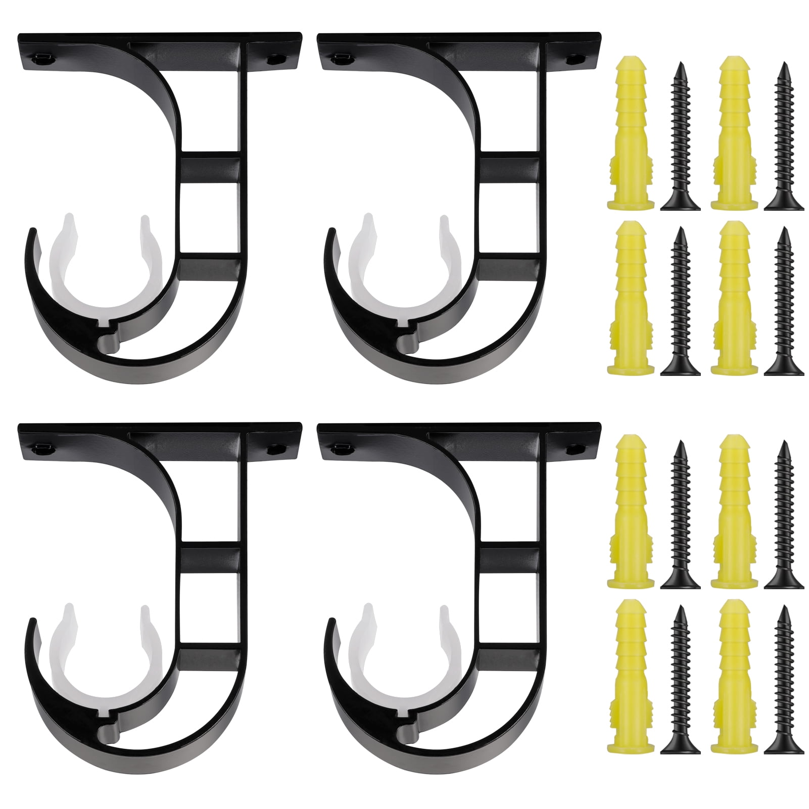 HEQUSIGNS 4 Pack Curtain Rod Bracket, Curtain Rod Ceiling Mount Bracket