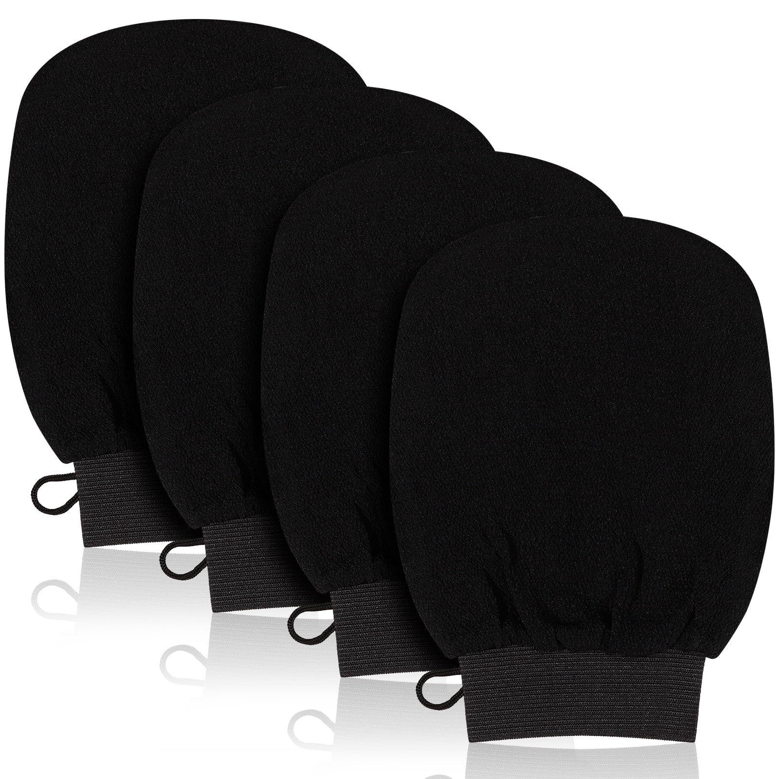 HEQUSIGNS 4 Pack Exfoliating Mitt for Remove Dead Skin, 100% Viscose Deep Exfoliating Gloves for Body Scrub, Keratosis Pilaris and Self Tanning, Easily Smooth Skin Surface