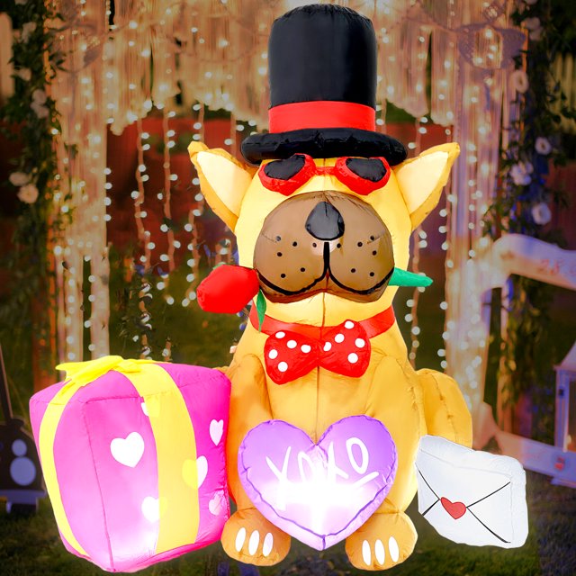 HEQUSIGNS 5 FT Valentine Inflatable Decoration, Valentine Inflatables