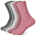 thumbnail image 1 of HEQUSIGNS 5 Pairs Thick Knit Winter Socks, Wool Socks for Women, Wool Vintage Socks for Indoor Warmth, Warm Thick Thermal Soft Wool Socks Boot Socks for Women Indoor Warming Christmas Gifts, 1 of 8